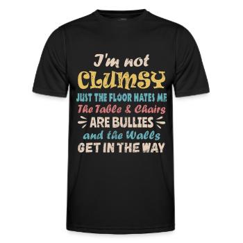 Ich bin nicht tollpatschig, nicht ungeschickt - Männer Funktions-T-Shirt - Schwarz - Vorne - AI Model Male 178 dark (178cm)