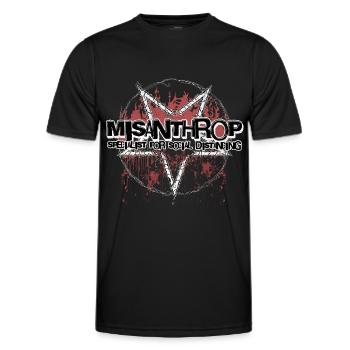 SPÉCIALISTE MISANTHROPE DE LA DISTANCIATION SOCIALE - T-shirt sport Homme - noir - Devant - AI Model Male 178 dark (178cm)