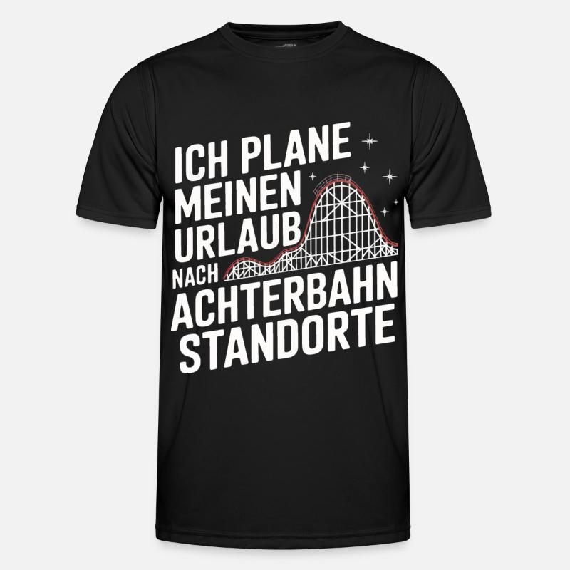 Achterbahn Freizeitpark Roller Coaster - Männer Funktions-T-Shirt - Schwarz
