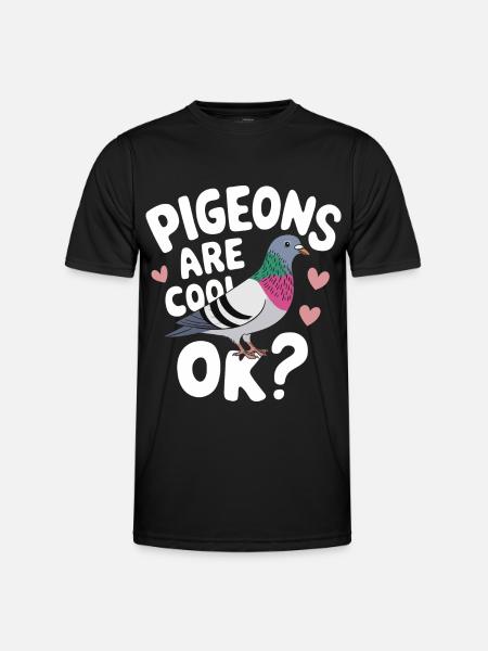 Taube Tauben Tier Vogel - Männer Funktions-T-Shirt - Schwarz