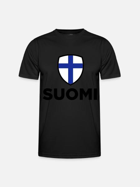 National Flag of Finland - Men's Functional T-Shirt - black
