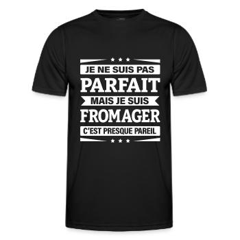JE SUIS FROMAGER - T-shirt sport Homme - noir - Devant - AI Model Male 178 dark (178cm)