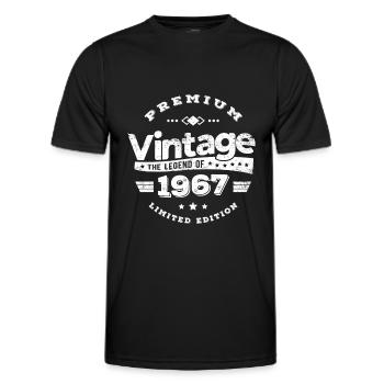 VINTAGE 1967 - Men's Functional T-Shirt - black - Front - AI Model Male 178 dark (178cm)