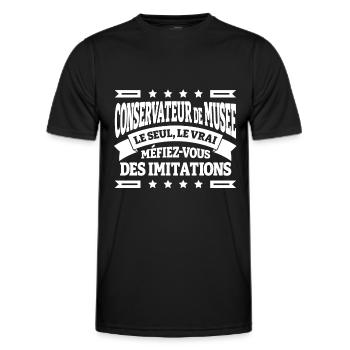 CONSERVATEUR DE MUSÉE LE SEUL LE VRAI - T-shirt sport Homme - noir - Devant - AI Model Male 178 dark (178cm)