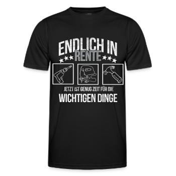 Handwerker Rentner Hobbyhandwerker am renovieren - Männer Funktions-T-Shirt - Schwarz - Vorne - AI Model Male 178 dark (178cm)