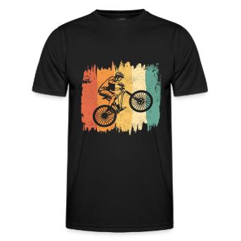 Radfahrer Mountainbike - Retro Style - Männer Funktions-T-Shirt - Schwarz - Vorne - AI Model Male 178 dark (178cm)