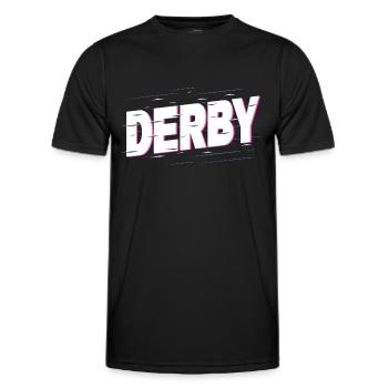 Derby England UK Stadt Schrift Heimat Liebe - Männer Funktions-T-Shirt - Schwarz - Vorne - AI Model Male 178 dark (178cm)