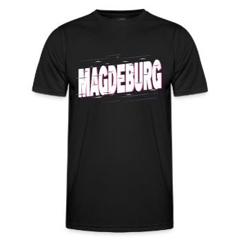 Magdebourg Allemagne City Font Accueil Amour - T-shirt sport Homme - noir - Devant - AI Model Male 178 dark (178cm)