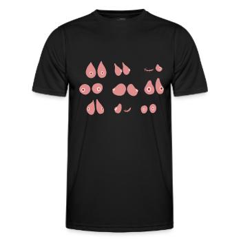 seins octobre rose différences, femmes - T-shirt sport Homme - noir - Devant - AI Model Male 178 dark (178cm)