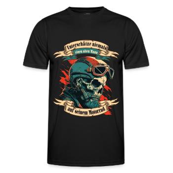 Alter Mann Motorrad Motorradfahrer Biker - Männer Funktions-T-Shirt - Schwarz - Vorne - AI Model Male 178 dark (178cm)