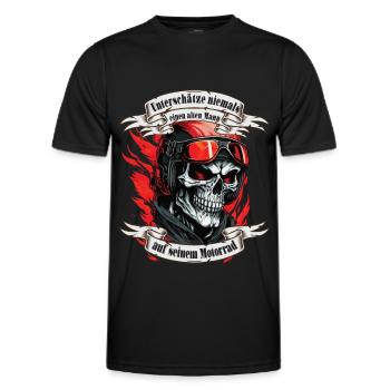 Alter Mann Motorrad Motorradfahrer Biker - Männer Funktions-T-Shirt - Schwarz - Vorne - AI Model Male 178 dark (178cm)