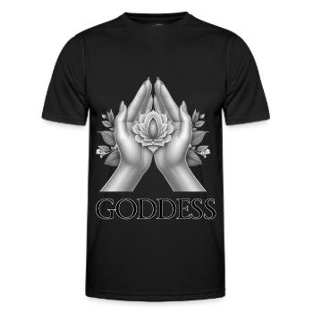 GÖTTIN (Untertitel) #059 - Männer Funktions-T-Shirt - Schwarz - Vorne - AI Model Male 178 dark (178cm)
