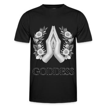 GÖTTIN (Untertitel) #064 - Männer Funktions-T-Shirt - Schwarz - Vorne - AI Model Male 178 dark (178cm)