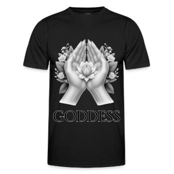 GÖTTIN (Untertitel) #067 - Männer Funktions-T-Shirt - Schwarz - Vorne - AI Model Male 178 dark (178cm)