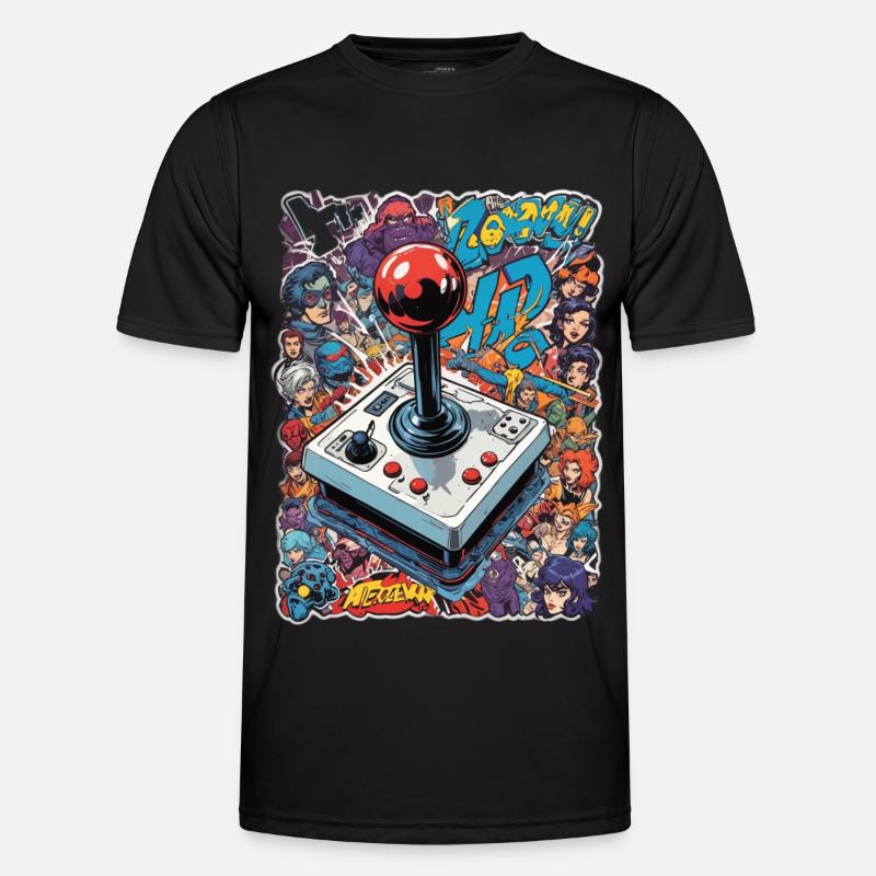 Retro Gamer Joystick / Controller Konsolenspiele - Männer Funktions-T-Shirt - Schwarz