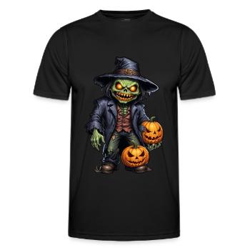 Zombie Joyeux Halloween Citrouilles effrayantes - T-shirt sport Homme - noir - Devant - AI Model Male 178 dark (178cm)