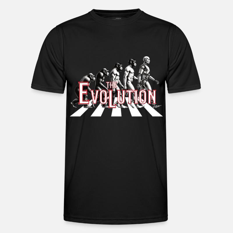 Evolution - Monkey to Robot Future Past - Men's Functional T-Shirt - black