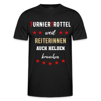 Turniertrottel Pferdesport Reiterin Turnierhelfer - Männer Funktions-T-Shirt - Schwarz - Vorne - AI Model Male 178 dark (178cm)