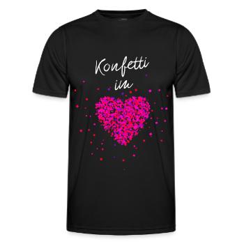 Konfetti im Herzen Fasching Karneval Konfetti - Männer Funktions-T-Shirt - Schwarz - Vorne - AI Model Male 178 dark (178cm)