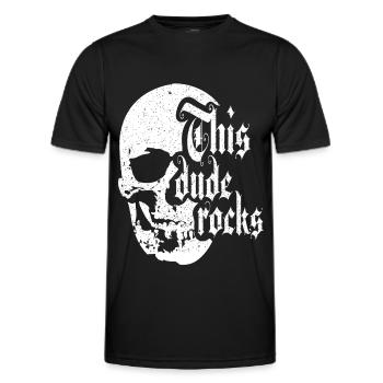 Rock Metal Punk Skull Rocker Musique - T-shirt sport Homme - noir - Devant - AI Model Male 178 dark (178cm)