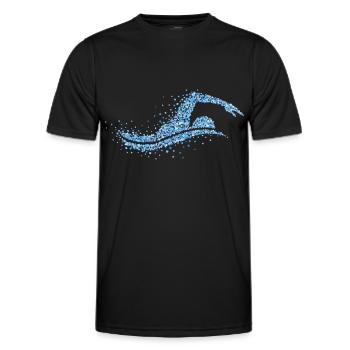 Schwimmen Schwimmer Wassersport Geschenk - Männer Funktions-T-Shirt - Schwarz - Vorne - AI Model Male 178 dark (178cm)