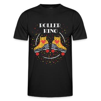 Roller King Roller Skates Roller Skating - Men's Functional T-Shirt - black - Front - AI Model Male 178 dark (178cm)