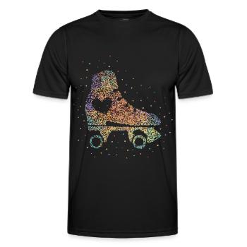 Roller Skating Roller Skating Roller Figure Skating - Men's Functional T-Shirt - black - Front - AI Model Male 178 dark (178cm)