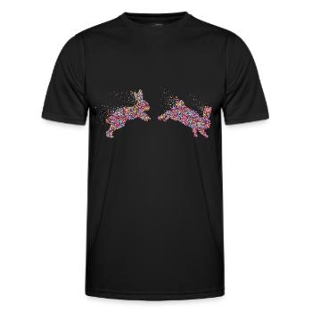 Rabbit Rabbit Rabbit Dwarf Rabbit - Men's Functional T-Shirt - black - Front - AI Model Male 178 dark (178cm)