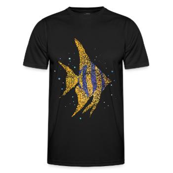 Scalar Ornamental Fish Aquarium Aquarium Aquarium - T-shirt sport Homme - noir - Devant - AI Model Male 178 dark (178cm)