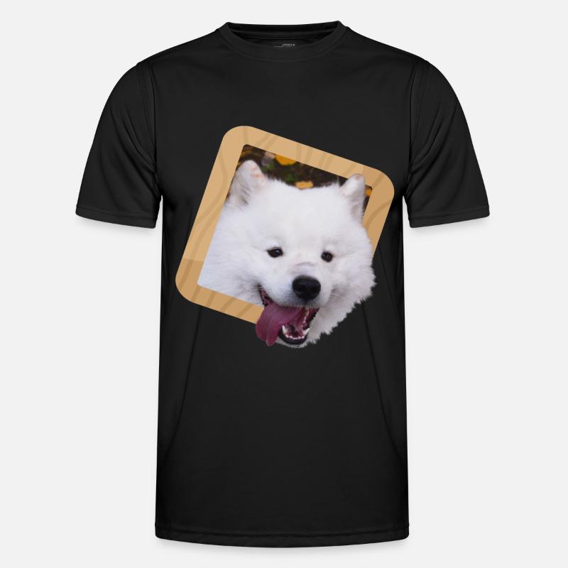 Chiot Samoyède dans un cadre T-shirt sport Homme