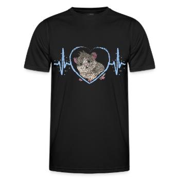 Guinea Pig Heartbeat Guinea Pig - Men's Functional T-Shirt - black - Front - AI Model Male 178 dark (178cm)