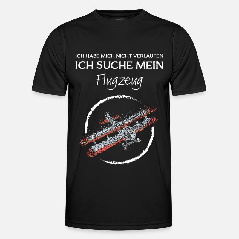 Modellflug Modellflugzeug Doppeldecker - Männer Funktions-T-Shirt - Schwarz