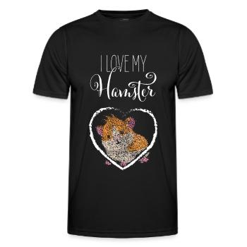 Hamster amoureux Hamster - T-shirt sport Homme - noir - Devant - AI Model Male 178 dark (178cm)