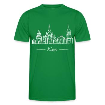 Kiev Skyline Silhouette City Trip Ukraine - Men's Functional T-Shirt - kelly green - Front - AI Model Male 178 dark (178cm)