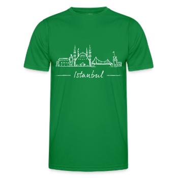 Istanbul Skyline Silhouette City Trip Turkey - Men's Functional T-Shirt - kelly green - Front - AI Model Male 178 dark (178cm)