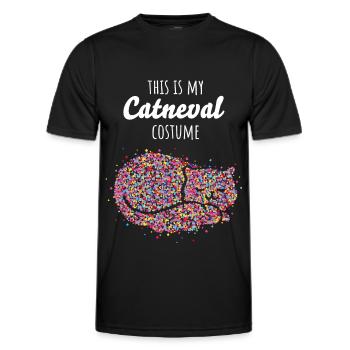 Costume Replacement Carnival Cologne Kölle Cat Owner - Men's Functional T-Shirt - black - Front - AI Model Male 178 dark (178cm)