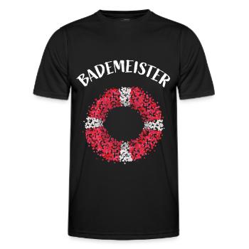 Bademeister Rettungsschwimmer Schwimmbad - Männer Funktions-T-Shirt - Schwarz - Vorne - AI Model Male 178 dark (178cm)