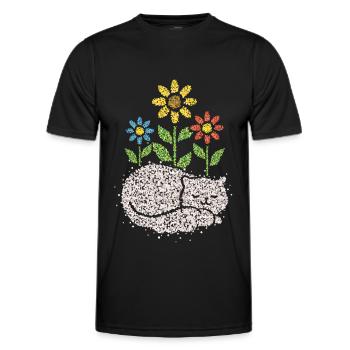 Garten Gartenarbeit Floristik Katzenbesitzer Katze - Männer Funktions-T-Shirt - Schwarz - Vorne - AI Model Male 178 dark (178cm)