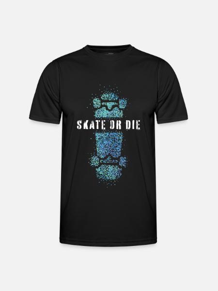 Skate or die Skateboarder Skater Longboard Skaten - Männer Funktions-T-Shirt - Schwarz