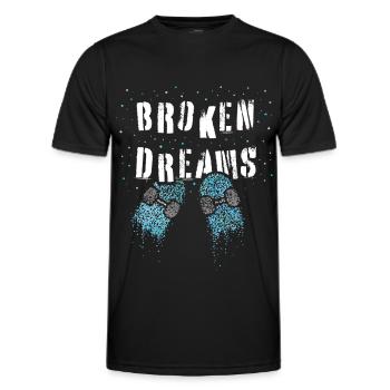 Broken Dreams Skater Skateboard Halfpipe Skatepark - T-shirt sport Homme - noir - Devant - AI Model Male 178 dark (178cm)