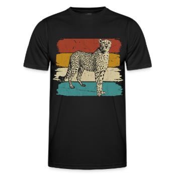 Gepard Wildtier retro - Männer Funktions-T-Shirt - Schwarz - Vorne - AI Model Male 178 dark (178cm)