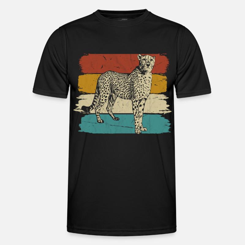 Guépard faune rétro T-shirt sport Homme