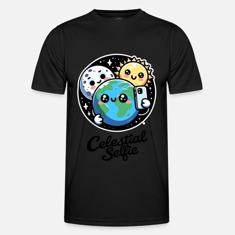 Selfie céleste totalité printemps éclipse solaire T-shirt sport Homme