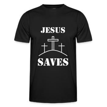Jesus Jesus Jesus Christlich Christlich Christlich - Männer Funktions-T-Shirt - Schwarz - Vorne - AI Model Male 178 dark (178cm)
