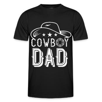 Cowboy Dad America Wild West Lasso Cowboys - Men's Functional T-Shirt - black - Front - AI Model Male 178 dark (178cm)