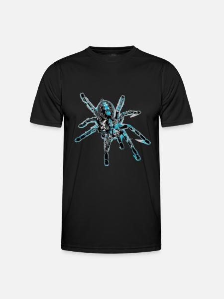 Tiger spider blue, spider - Men's Functional T-Shirt - black
