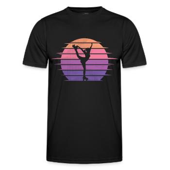 Roller Skates Roller Skating Vintage Roller Skate - Men's Functional T-Shirt - black - Front - AI Model Male 178 dark (178cm)