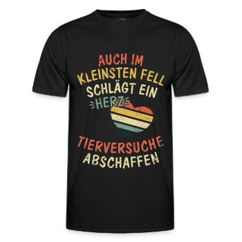 auch im kleinsten Fell schlägt ein Herz - Männer Funktions-T-Shirt - Schwarz - Vorne - AI Model Male 178 dark (178cm)