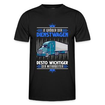 LKW-Fahrer Dienstwagen Lastwagen Spedition LKW - Männer Funktions-T-Shirt - Schwarz - Vorne - AI Model Male 178 dark (178cm)