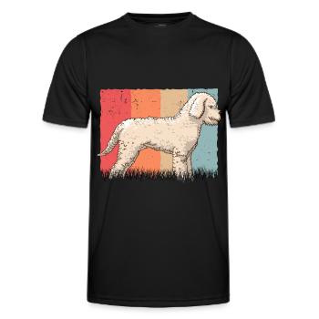 Lagotto Romagnolo Vintage Lagotti Retro Gift - Men's Functional T-Shirt - black - Front - AI Model Male 178 dark (178cm)